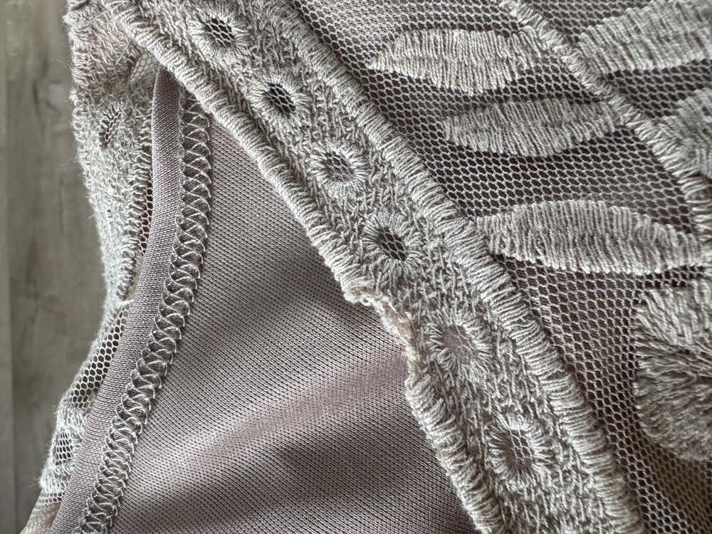 Orange Creek M/L Beige Embroidered Lace Midi Dress Lined Boho Floral - Picture 14 of 16